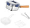 Folpus Friteuse carrée en acier inoxydable avec panier pour camping, idéale pour poisson et frites, Couvercle Bleu