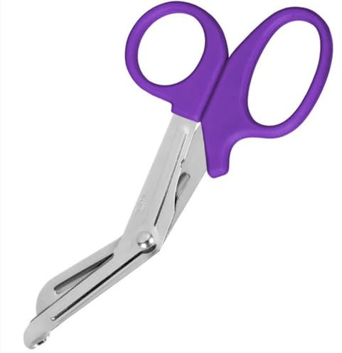 Tuff Cut Scissors Tough Shears First Aid Nurse Paramedic Emergency EMT for Nurses, Doctors, Firefighters, Paramedics (Purple, Large 7.5'')