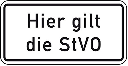 LEMAX® Hinweisschild Hier gilt die StVO, Nr.1079-10, Aluminium RA0, reflekt., 600x330mm