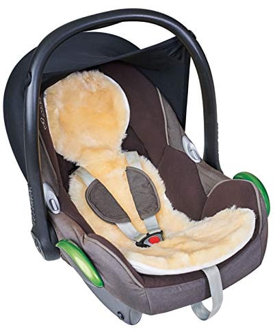 Fellhof 10407 Einlage Unifit aus Lammfell, für Autositze und Babyschalen, Oeko-TEX® Zertifiziert, Größe 30x77 cm, bei max. 30 °C waschbar, Rückseite aus Baumwolle