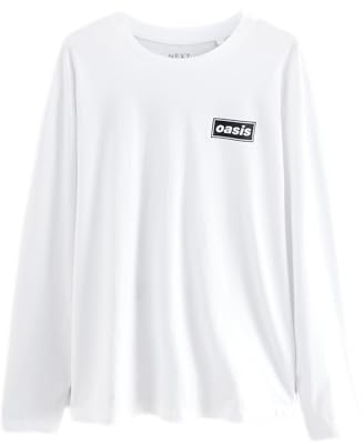 NEXT Herren Reguläre Passform Rundhalsshirt – Regular Fit Weiß M