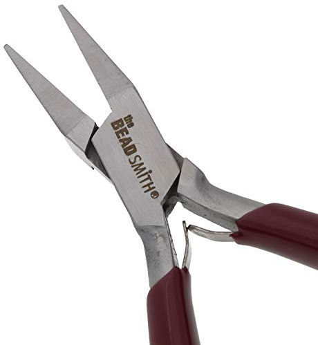 The Beadsmith Flat Nose Pliers – 6-Inches (152 mm) Jewelry-Making Tool w/Polished Steel Head, PVC Comfort Grip, & Double-Leaf Springs