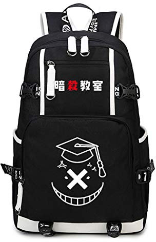 WANHONGYUE Assassination Classroom Anime Backpack Schüler Schultasche Laptop Rucksäcke Freizeittasche Daypack Schwarz-8