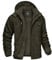 KEFITEVD Herren Fliegerjacke Winter Cargo Jacke Gefüttert Warm Parka mit Abtrennbar Kapuze Windjacke Outdoor Winddicht Kapuzenjacke Männer Atmungsaktiv Fleecejacke Dunkeloliv 2XL (Etikett: 6XL)