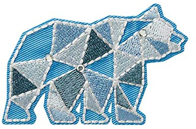 Mono-Quick Bügelbild Aufnäher Patch Applikation zum Aufbügeln Eisbär mit Strass 6,5 x 4,5 cm