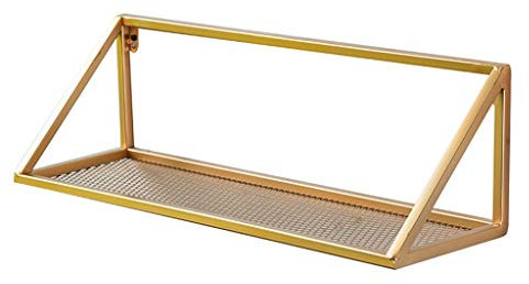 Display rack Schwebende Regale Wandregal Dreieck Wohnzimmer Gold Dekorativ Rahmen Kreativ Wandregal Eisen Plaid Blumenregale (Farbe: Gold, Größe: 60 cm)