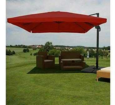 madera Sonnenschirm Gartenschirm Marktschirm Gastronomie mit Ständer Bordeaux Design