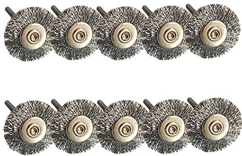Lot de 10 brosses de polissage en fil d'acier pour outils rotatifs
