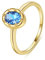 VIKI LYNN Oval Blue Spinell Ring 18 Karat vergoldet Ehering Verlobungsband Ring für Frauen Ringgröße 54（17.2