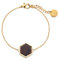 Kerbholz Holzschmuck – Geometrics Collection Hexa Bracelet gold, filigranes Frauen Armband mit Naturholz Anhänger, Schmuck aus Holz, größenverstellbar, Armbandlänge 15 cm + 2,5 cm