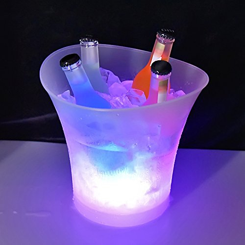 Galapare LED Ice Bucket,5L Large capacity wine cooler Container led Waterproof with Colors Changing LED Ice CubeBucket, Champagne Wine, Cocktail, Beer, Juice Drinks Bucket, for Party, Home Party, Bar