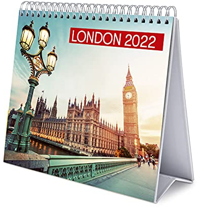 Grupo Erik Tischkalender 2022 - Londres Kalender 2022 Tischkalender - Tischplaner 2022 Planer 2022, CS22014, Black