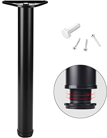 Jolan Pieds De Table Réglables en Hauteur,Noir/Blanc,Pieds De Meubles en Métal,Utilisés pour Tables À Manger,Tables De Travail,Bureaux,Comptoirs De Bar,Pieds De Interchangeables,Black-70cm(27.6in)