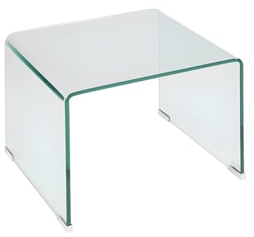 Vente-unique - Nachttisch Suzana -L 50cm x B 40cm x H 40cm- Sicherheitsglas - transparent