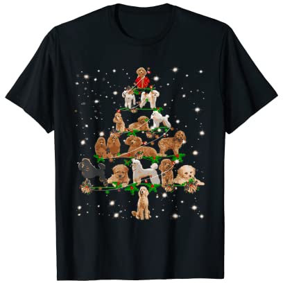 Lustiger Pudel Weihnachtsbaumschmuck Dekor Kostüm T-Shirt