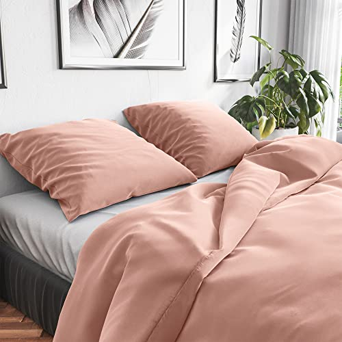 Wolkenfeld Bettwäsche 200x200 Baumwolle – Set mit 2X Kissenbezug 80x80 – Atmungsaktiv, Hautfreundlich & Pflegeleicht – Ganzjahres-Bettwäsche mit Reißverschluss, Oeko-TEX – Rosa