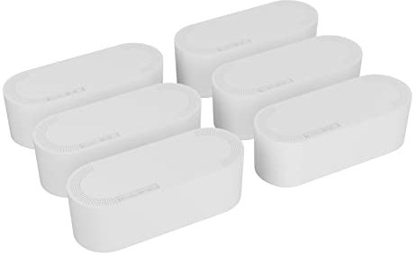 D-Line Cable Tidy Box 6-Pack, Hide & Conceal Extension Blocks, Cable Management Solution, TV Wire Tidy, Made from Electrically Safe ABS Material - 325mm (L) x 125mm (W) 115mm (H) - Small, White
