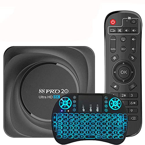 LIROM Smart Android 11.0 TV BOX 8GB RAM 128GB ROM RK3566 Quad-Core Cortex-A53 CPU Support 2.4G/5G Wifi BT 4.0 USB 3.0 10/1000M Ethernet 3D 4K 8K HD Media Box,with Mini Keyboard,4GB+32GB