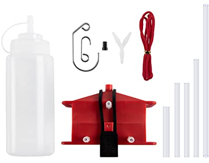 TAZGANTAX Kit macchina per la pulizia della catena del motociclo Dispositivo lubrificante Accessorio lubrificante Spazzola Strumento per la pulizia degli ingranaggi Adatto a tutti i modelli (Rosso)