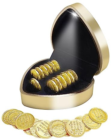 ESNOY Classic Gold Wedding Arras - Juego de 13 monedas y luz LED, 3.2 x 3.2 x 1.8 pulgadas