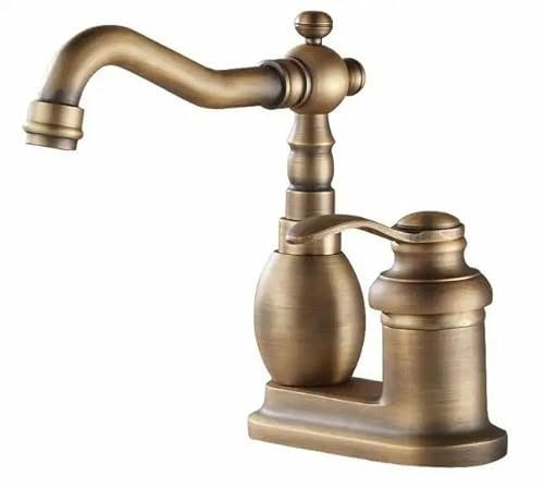 Retro Wasserhahn KHIAT - Messing Waschtischarmatur Antik-Look, 19 cm
