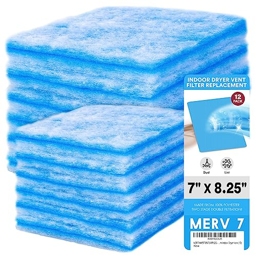 NORTHWEST ENTERPRISES Dryer Vent Filter Replacement, MERV 7, 12 Pack