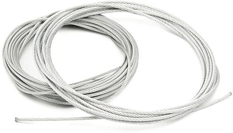 ALFA LOGISTIK Cable de acero de 8 mm de diámetro, 50 m de longitud, por metros, cable de acero galvanizado, cable de acero