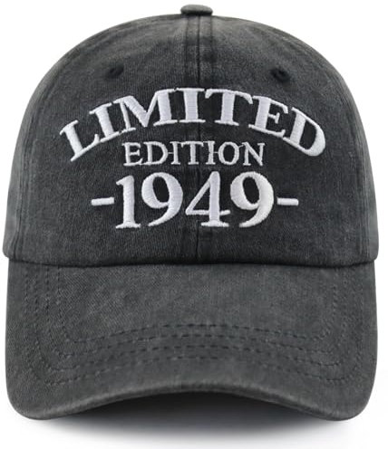 Xullaxth Limitierte Auflage 1940 1941 1942 1943 1944 1945 1946 1947 1948 1949 Mütze für Damen und Herren, verstellbare Baseballkappe aus Baumwolle, 1949, Schwarz, Einheitsgröße