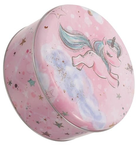 Ciieeo Geschenkbox Keksdose Aus Metall Rosa Runde Keksdose Süßigkeitendosen Für Den Urlaub Einhorn-bonbondosen Einhorn-keksschachtel Dose Mit Osterplätzchendose Weißblech Kuchen Runden