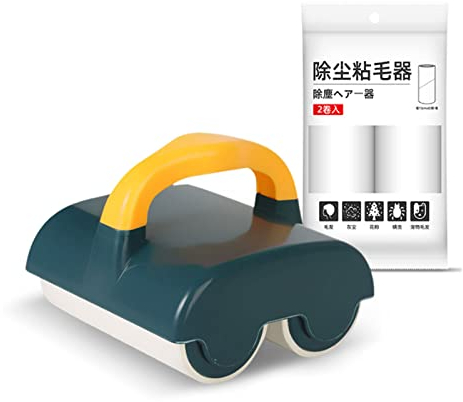 KaAfaL Rodillo de pelusa Jumbo Pack-2 rodillos+6 recambios, total 360 hojas, rodillos dobles for pelo de mascotas extra pegajoso for ropa muebles Rodillo quitapelusas herramienta de eliminación de pel