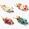 Pamtns 4 Pièces Pince Fleur Cheveux Peignes à Cheveux de Mariage Accessoires Cheveux Mariage Peignes à Chignon en Métal avec Fleurs Artificielles Peignes Latéraux Barrette Cheveux Femme pour Mariées