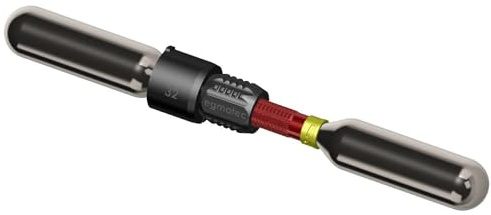 egmatec CO2-Pumpe für die Fahrrad-Sattelstütze 31,6 mm inkl. 2 x CO2-Kartuschen