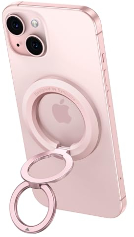 Syncwire Magnetic Phone Ring Holder, Airplane Phone Holder Mount, Portable Grip, Adjustable Phone Stand for MagSafe Compatible with iPhone 16/15/14/13/12, Samsung, Pixel, Google - Pink