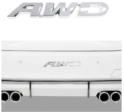 Ohleats AWD-Emblem-Aufkleber, 3D-Metall-Auto-Abzeichen-Aufkleber für Kofferraum, Heckklappe, Motorhaube, cooles Fahrzeug-Außenemblem, Dekoration, Aufkleber für SUV, LKW, universelles Autozubehör