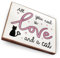 Magnet aus Buchenholz Kühlschrankmagnete mit Sprüchen (All You Need is Love and a cat)