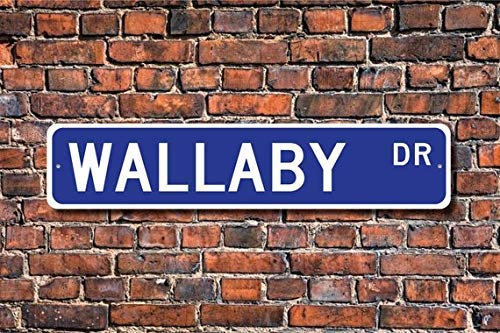 Wallabyaby Gifaby Signaby Panneau de rue ou de métro Motif famille Marsupial Kangourou 10,2 x 40,6 cm