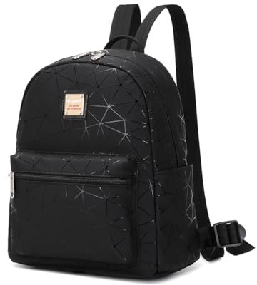 Cusangel Niedliche Kuh-Rucksack für Frauen, Mädchen und Teens, Kuh-Druck Mode Freizeit Rucksack mit Reißverschluss, Weiß (Lederimitat Schwarz)