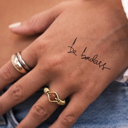 be badass - Inkster Tattoo | vegane & wasserfeste Temporäre Tattoos für Erwachsene - EU-Kosmetikzertifizierte Farbe - revolutionäres 2 Wochen Tattoo | Premium Klebetattoos