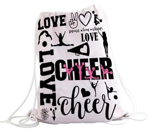 PXTIDY Cheerleading-Tasche mit Kordelzug, Geschenke für Cheerleading-Liebhaber, Cheerleader-Geschenktasche, Cheerleader-Geschenk, Cheerleader-Geschenk, rose, One size