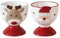 Eierbecher aus Keramik, Porzellan, Eierständer für gekochte Eier, niedlicher Weihnachtsmann, Elch, Eierbecher, Küchenhelfer, Weihnachtsgeschenk, Einweihungsgeschenk, 2 Stück