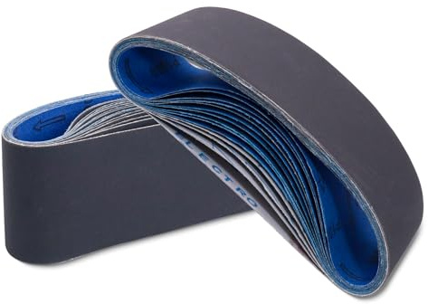 15 Pack 3 x 21 Sanding Belts, Extra Fine Grit 3x21 Silicon Carbide Sander Belt, 5 Pcs Each of 600, 800, 1000 Grits Sanding Belt for Knife Sharpening