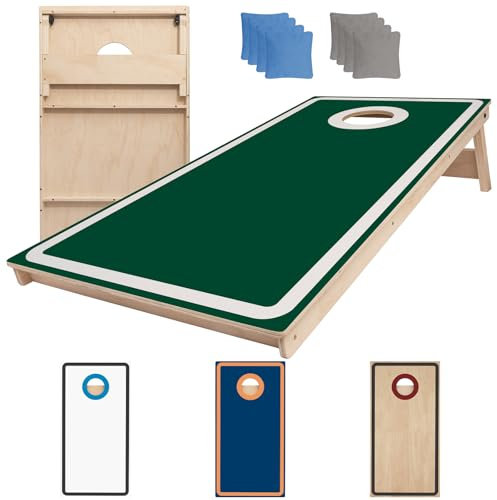 Cornhole Board Set - No Bounce, Regulation Size 4x2 ft, Made of 1/2 Pine Plywood,UV Printing Includes 8 Bean Bags and 2 Cornhole Boards,Perfect for Outdoor Games and Gatherings