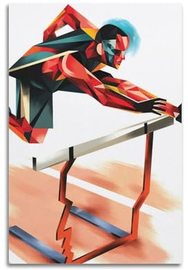 ZZBYMX Sport-Poster, Kunst-Hürden-Design, Aquarell, Marvel-Poster, dekoratives Gemälde, Leinwand, Wandposter für Schlafzimmer, Dekoration und Kunstdruck, moderne Familie, 30 x 45 cm