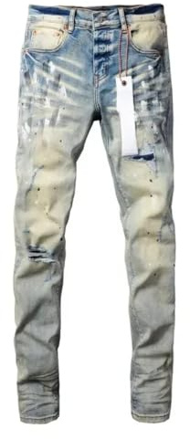 Fanlageter Jeans Herren Hose Jeanshose Herrenhose Mit Blauem Aufdruck, Jeanshose 33 9007