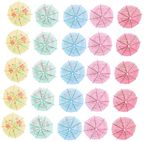 Alipis Cocktail Umbrellas and Straws Mini Drink Umbrellas for Tropical Banquets