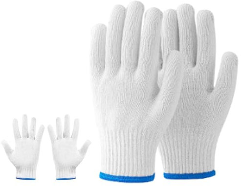 KPSRFG 2 Pairs Oven Gloves with Fingers, Cotton, Non-Slip, Reusable, Blue