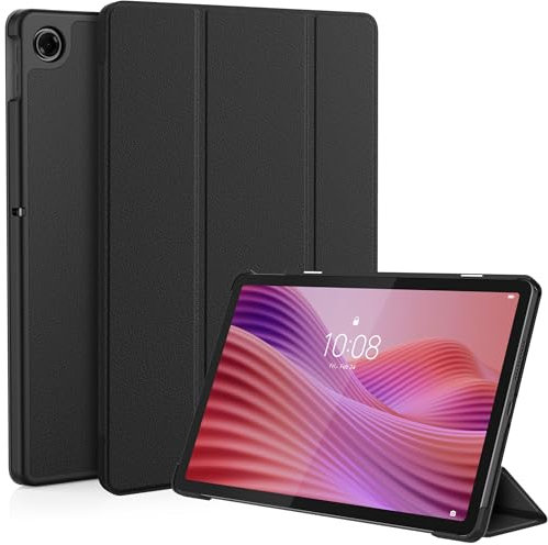 EasyAcc Case for Lenovo Tab 10.1 inch 2025, Folio Stand Tablet Protective Case, Auto Wake/Sleep Funtion, Black