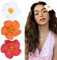 LONZIKP Lot de 3 pinces à cheveux fleurs hawaïennes pour femmes, pince à cheveux Plumeria-Hibiscus, pinces à fleurs artificielles pour vacances, fête à la plage