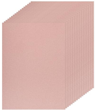 sourcing map 25 Sheet Rose Gold Glitter Card Stock, 8x11 A4 Shimmer Paper,250gsm One-Sided Cardstock for DIY Crafts, Scrapbooking, Party Decorations, Invitations