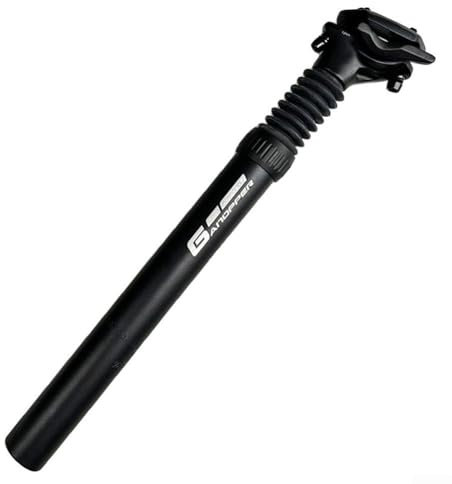 Eawfgtuw Bicycle Suspension Seatpost, 25.4-34.9 mm Mountain Bike Seatpost, Lightweight Aluminium Alloy Comfort Riding Post, 350mm Shock Absorbing Seat Post Adjustable Angle Clamp (25.4mm)